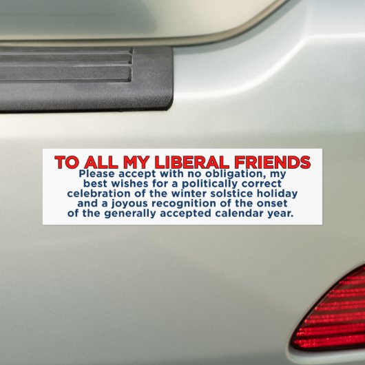 Merry KerstLiberal Friends Bumpersticker (Op auto)