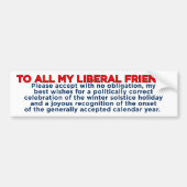 Merry KerstLiberal Friends Bumpersticker (Voorkant)