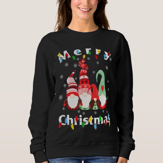 Merry Kerstlight Gnome Pajamas Trui (Voorkant)