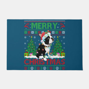 Merry KerstLighting Ugly Boston Terrier Chris Deurmat