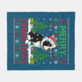 Merry KerstLighting Ugly Boston Terrier Chris Fleece Deken (Voorkant (Horizontaal))