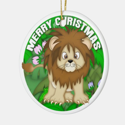 Merry Kerstlion Keramisch Ornament (Links)