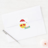 Merry KerstLove Emoji Vierkante Sticker (Envelop)