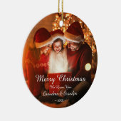 Merry KerstLove Grandma Grandpa Foto Keramisch Ornament (Rechts)