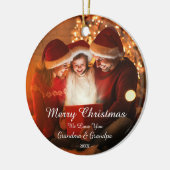 Merry KerstLove Grandma Grandpa Foto Keramisch Ornament (Links)