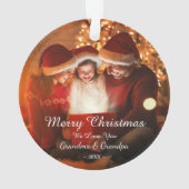 Merry KerstLove Grandma Grandpa Foto Ornament (achterkant)