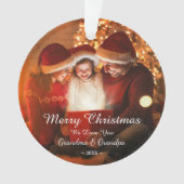 Merry KerstLove Grandma Grandpa Foto Ornament (voorkant)