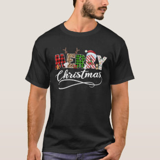Merry Kerstluipaard Buffalo Red Pset Santa Fa T-shirt
