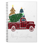 Merry Kerstluipaard Buffalo Truck Tree Pla Notitieboek (Voorkant)