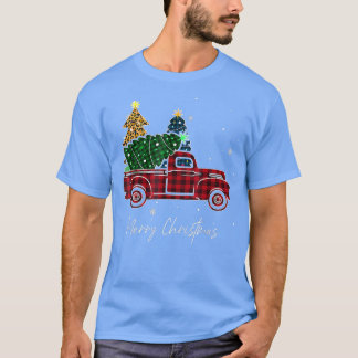 Merry Kerstluipaard Buffalo Truck Tree Pla T-shirt