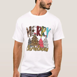 Merry Kerstluipaard Buffalo's met kerstboom T-shirt
