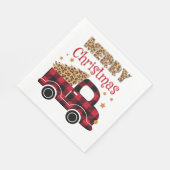 Merry Kerstluipaard en Buffalo Pset Servet (Hoek)