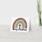 Merry kerstluipaard Print Cross Holiday Kaart (Voorkant)