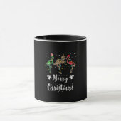 Merry Kerstluipaard Red Green Flamingo Mok (Midden)