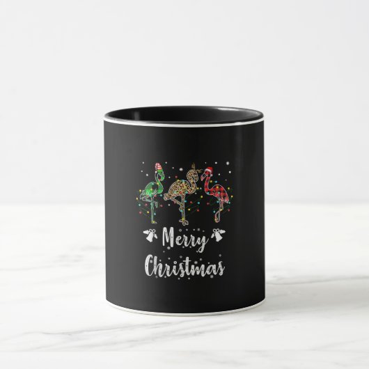 Merry Kerstluipaard Red Green Flamingo Mok (Midden)