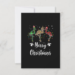 Merry Kerstluipaard Red Green Flamingo RSVP Kaartje