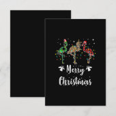 Merry Kerstluipaard Red Green Flamingo RSVP Kaartje (Voorkant / Achterkant)