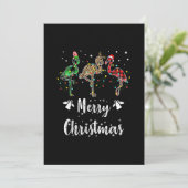 Merry Kerstluipaard Red Green Flamingo Save The Date (Staand voorkant)