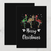 Merry Kerstluipaard Red Green Flamingo Save The Date (Voorkant / Achterkant)