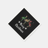 Merry Kerstluipaard Red Green Flamingo Servet (Hoek)