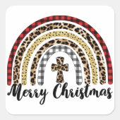 Merry-kerstluipspuit Vierkante Sticker (Voorkant)