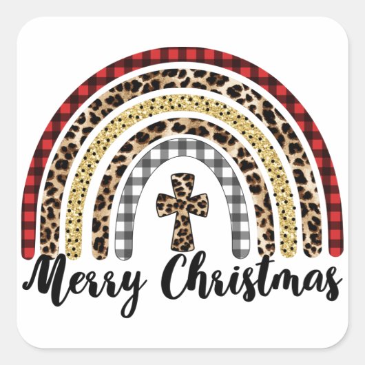 Merry-kerstluipspuit Vierkante Sticker (Voorkant)