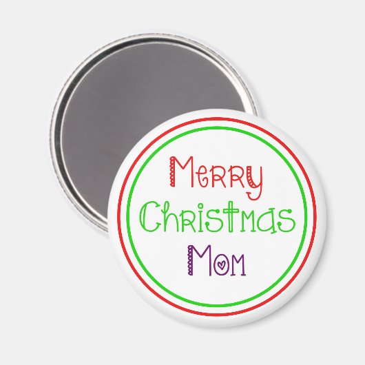 Merry Kerstmam Colorful Gift Magnet (Voorkant / Achterkant)