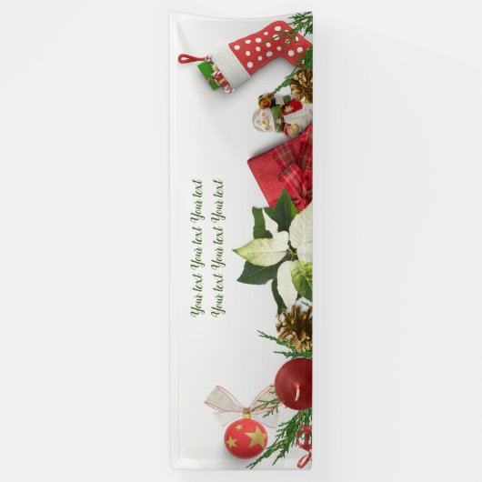 Merry Kerstman Jouw tekst Banner (Verticaal)