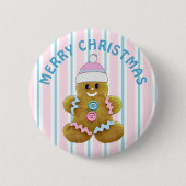 Merry Kerstman Ronde Button 5,7 Cm (Voorkant)