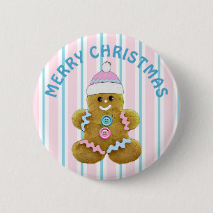 Merry Kerstman Ronde Button 5,7 Cm