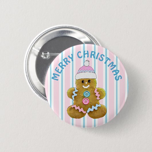 Merry Kerstman Ronde Button 5,7 Cm (Voorkant /achterkant)