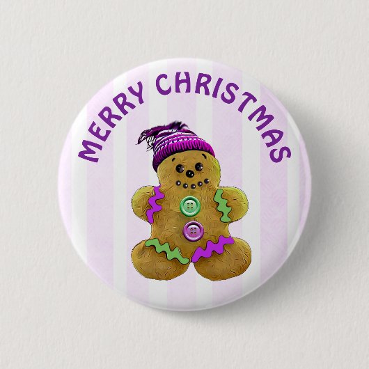 Merry Kerstman Ronde Button 5,7 Cm (Voorkant)