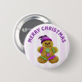 Merry Kerstman Ronde Button 5,7 Cm (Voorkant /achterkant)