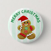 Merry Kerstman Ronde Button 5,7 Cm (Voorkant)