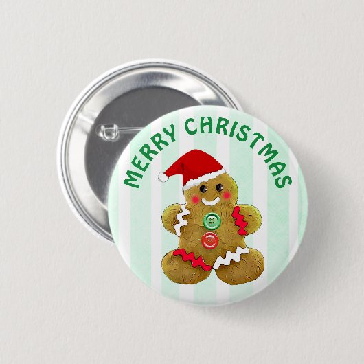 Merry Kerstman Ronde Button 5,7 Cm (Voorkant /achterkant)