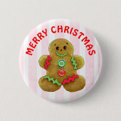 Merry Kerstman Ronde Button 5,7 Cm (Voorkant)