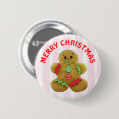 Merry Kerstman Ronde Button 5,7 Cm (Voorkant /achterkant)