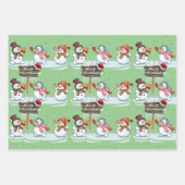 Merry Kerstman Santa Hat Pattern Inpakpapier Vel (Voorkant 3)