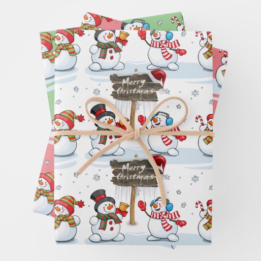 Merry Kerstman Santa Hat Pattern Inpakpapier Vel (In situ)