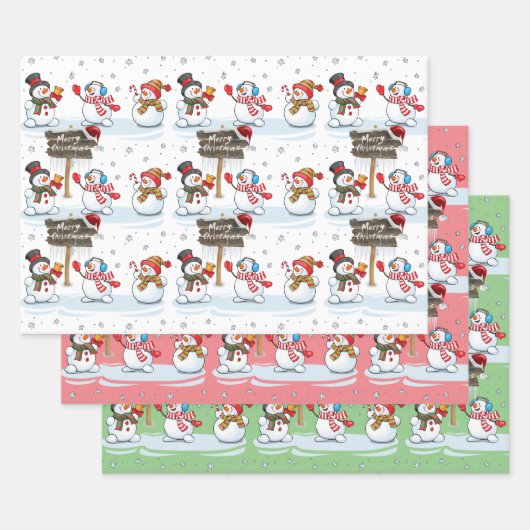 Merry Kerstman Santa Hat Pattern Inpakpapier Vel (Set)
