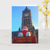 Merry kerstmanchester Kaart (Gele Bloem)