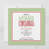 Merry kerstmargarita groene viering uitnodiging (Voorkant)