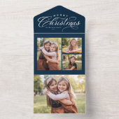 Merry kerstmarine 4 foto-drivoudig all in one uitnodiging (Binnen)