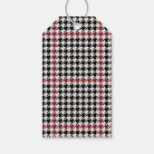 Merry kerstmaroon houndstooth gepersonaliseerd cadeaulabel (Achterkant)