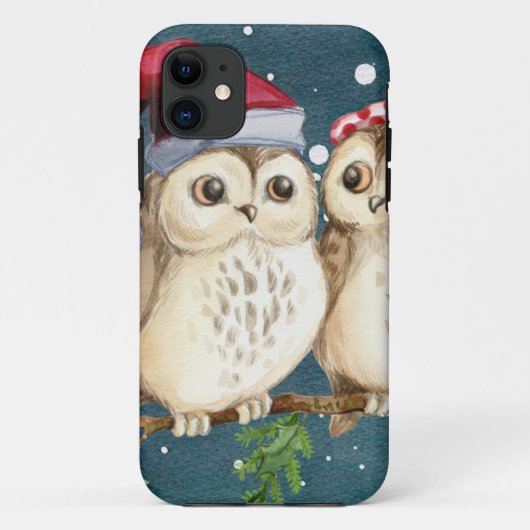 Merry-Kerstmas Owls Case-Mate iPhone Case (Achterkant)