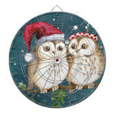 Merry-Kerstmas Owls Dartbord (Voorkant)