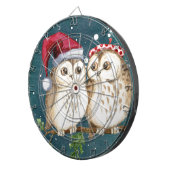 Merry-Kerstmas Owls Dartbord (Voorkant Rechts)