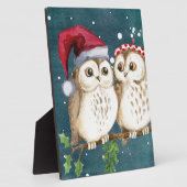 Merry-Kerstmas Owls Fotoplaat (Zijkant)