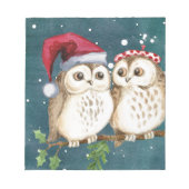 Merry-Kerstmas Owls Notitieblok (Voorkant)