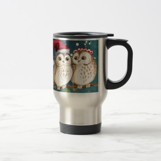 Merry-Kerstmas Owls Reisbeker (Rechts)
